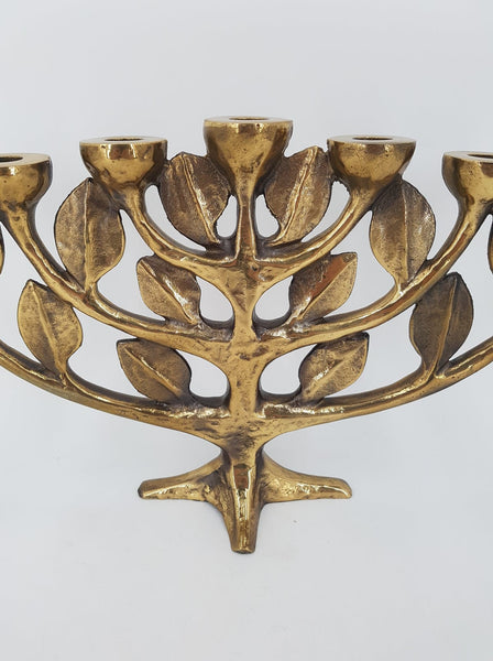 Chandelier Menorah en bronze doré