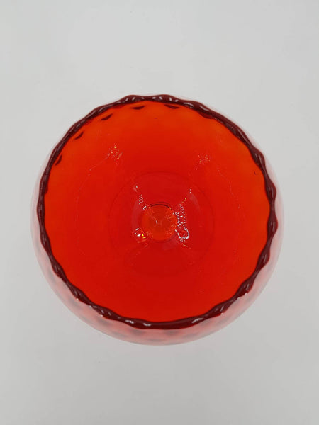 Vase vintage en verre d'Empoli de couleur rouge