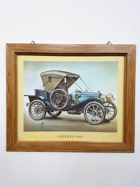 Cadre vintage PACKARD 1909 en bois de chêne massif