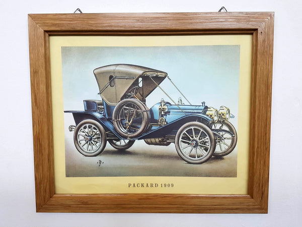 Cadre vintage PACKARD 1909 en bois de chêne massif