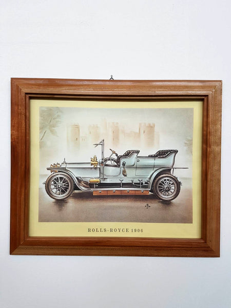 Cadre vintage ROLLS-ROYCE 1906 en bois de chêne massif