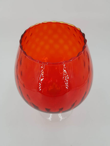 Vase vintage en verre d'Empoli de couleur rouge