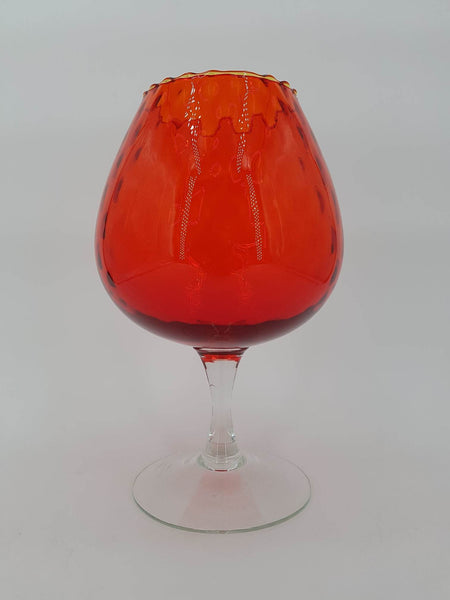 Vase vintage en verre d'Empoli de couleur rouge