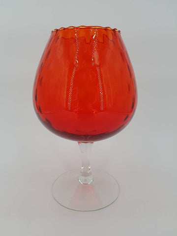 Vase vintage en verre d'Empoli de couleur rouge