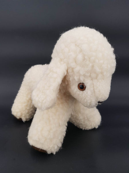 Rare peluche vintage mouton en laine vierge par Calwer Decken