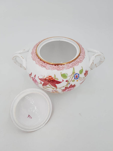 Sucrier antique en fine porcelaine de Sarreguemines fin du XIXe