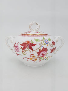 Sucrier antique en fine porcelaine de Sarreguemines fin du XIXe