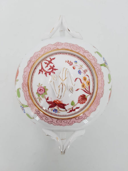 Sucrier antique en fine porcelaine de Sarreguemines fin du XIXe
