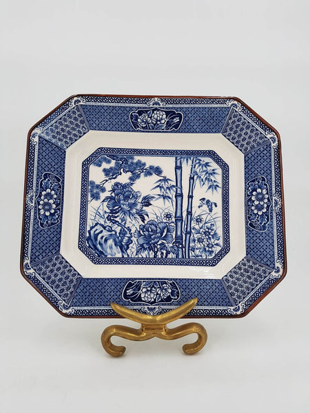 Rare plat antique Sakura de manufacture Japonaise fin du XIXe siècle