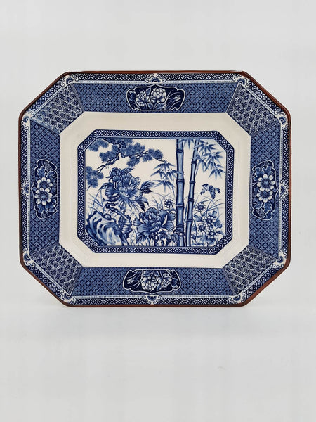 Rare plat antique Sakura de manufacture Japonaise fin du XIXe siècle