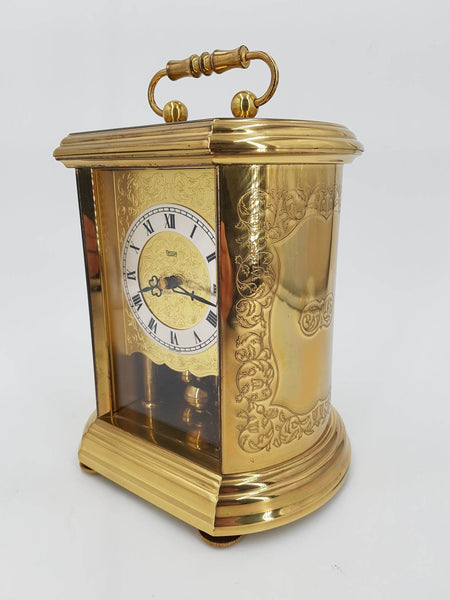 Ancienne pendule de table Franz Hermle en cuivre jaune