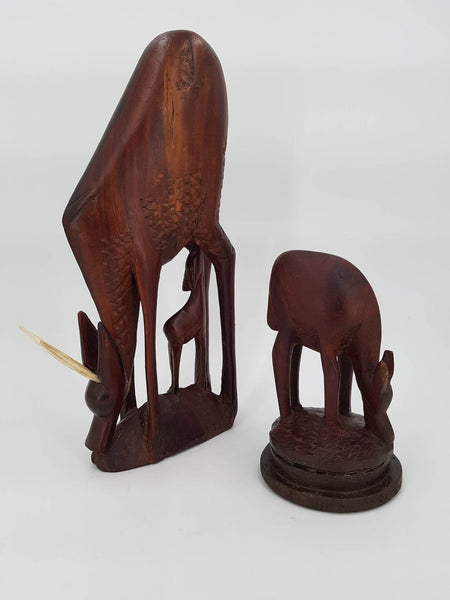 Sculptures d'antilopes Art Africain en bois d'ébène massif