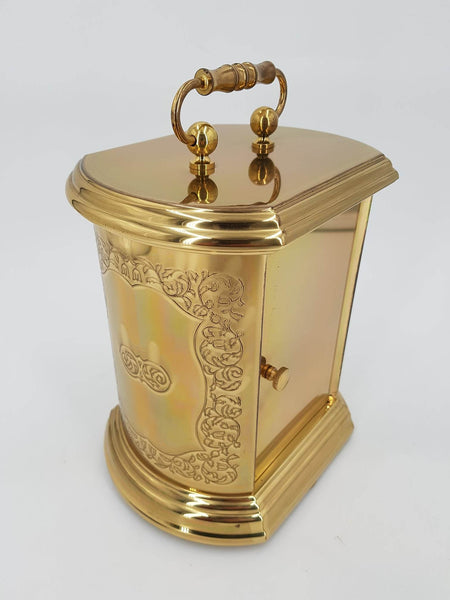 Ancienne pendule de table Franz Hermle en cuivre jaune