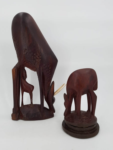 Sculptures d'antilopes Art Africain en bois d'ébène massif