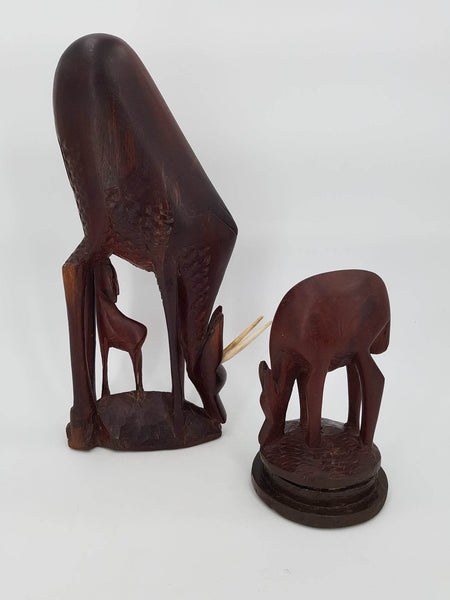 Sculptures d'antilopes Art Africain en bois d'ébène massif