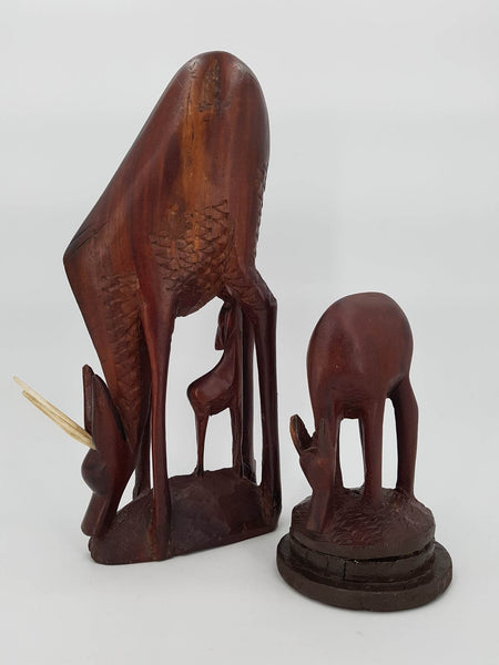 Sculptures d'antilopes Art Africain en bois d'ébène massif