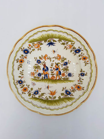 Assiette décorative Vieux Moustiers en céramique des années 50