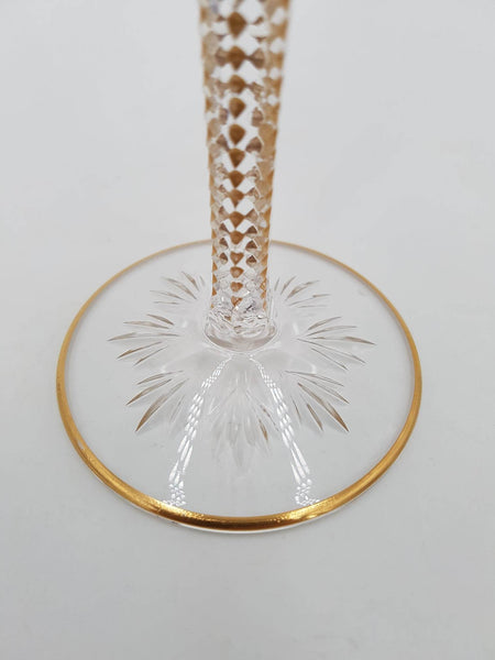 Grand verre de communion monogrammé en cristal ciselé de Saint Louis (1960)