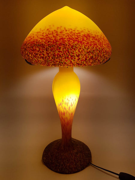 Grande lampe champignon en pâte de verre signée De Vianne (1980)