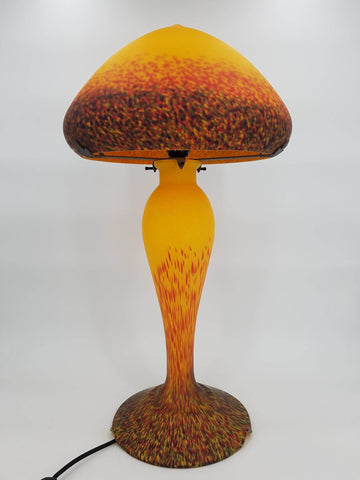 Grande lampe champignon en pâte de verre signée De Vianne (1980)