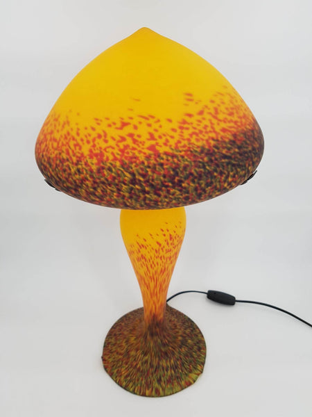 Grande lampe champignon en pâte de verre signée De Vianne (1980)