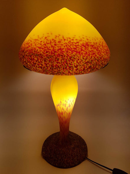 Grande lampe champignon en pâte de verre signée De Vianne (1980)