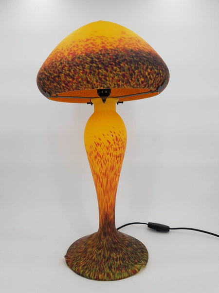 Grande lampe champignon en pâte de verre signée De Vianne (1980)