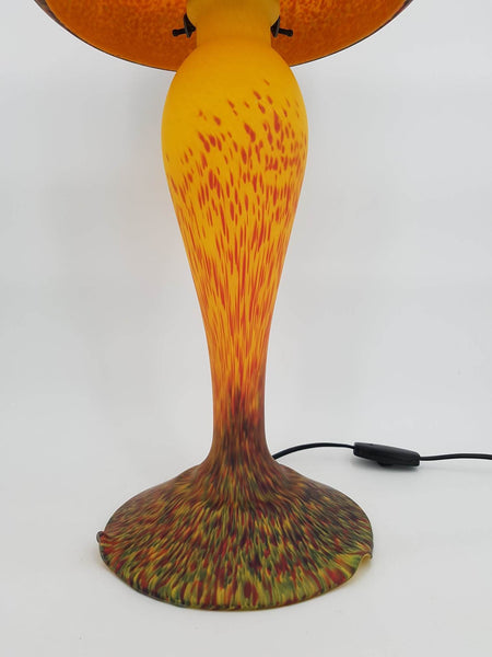 Grande lampe champignon en pâte de verre signée De Vianne (1980)