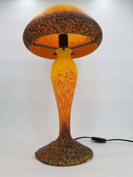 Grande lampe champignon en pâte de verre signée De Vianne (1980)