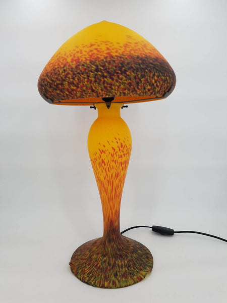 Grande lampe champignon en pâte de verre signée De Vianne (1980)