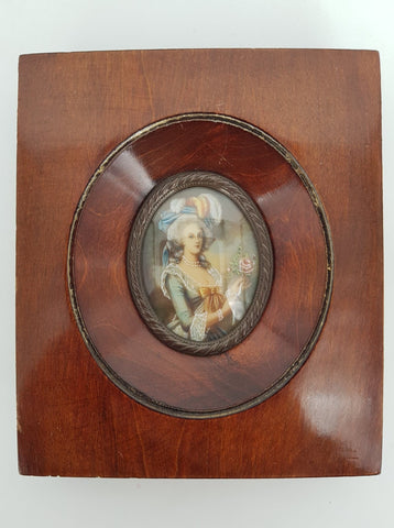 Peinture miniature signée sur ivoire Marie-Antoinette