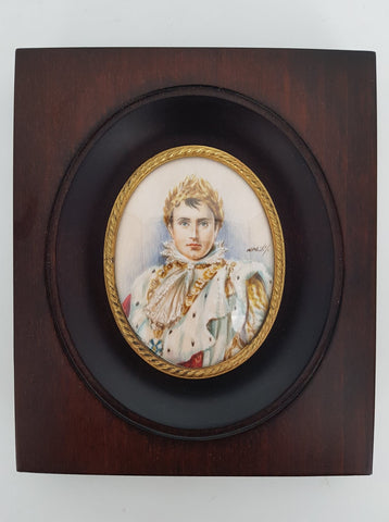 Peinture miniature signée sur ivoire Napoléon 1er
