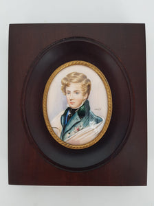 Peinture miniature signée sur ivoire Napoléon II