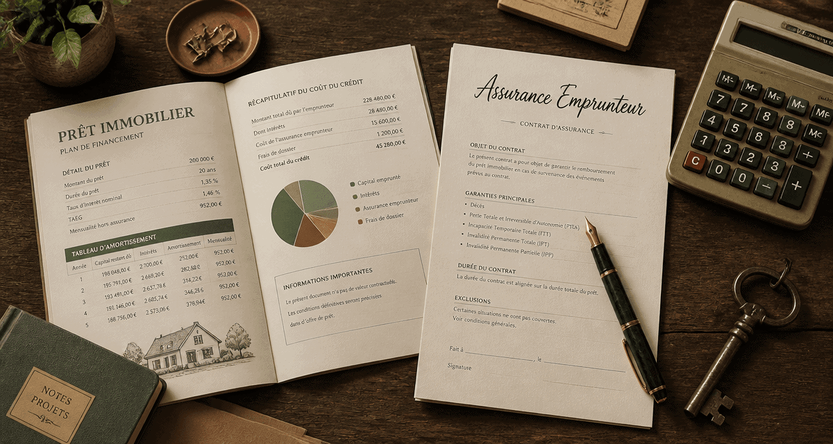 assurance obligatoire pour un pret sur bureau avec documents