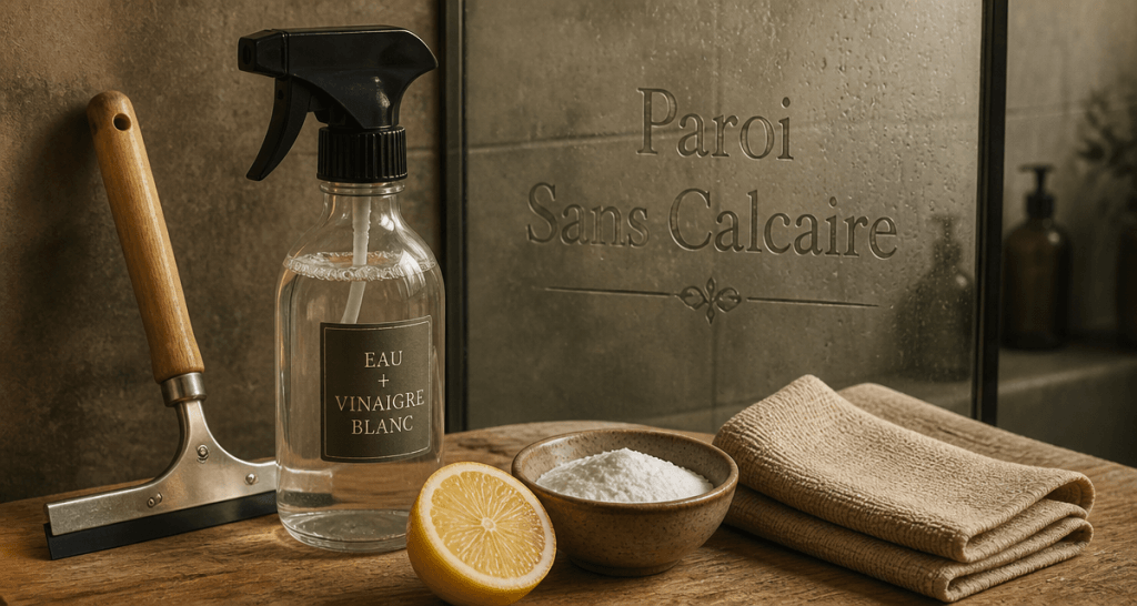 calcaire paroi douche raclette vinaigre citron
