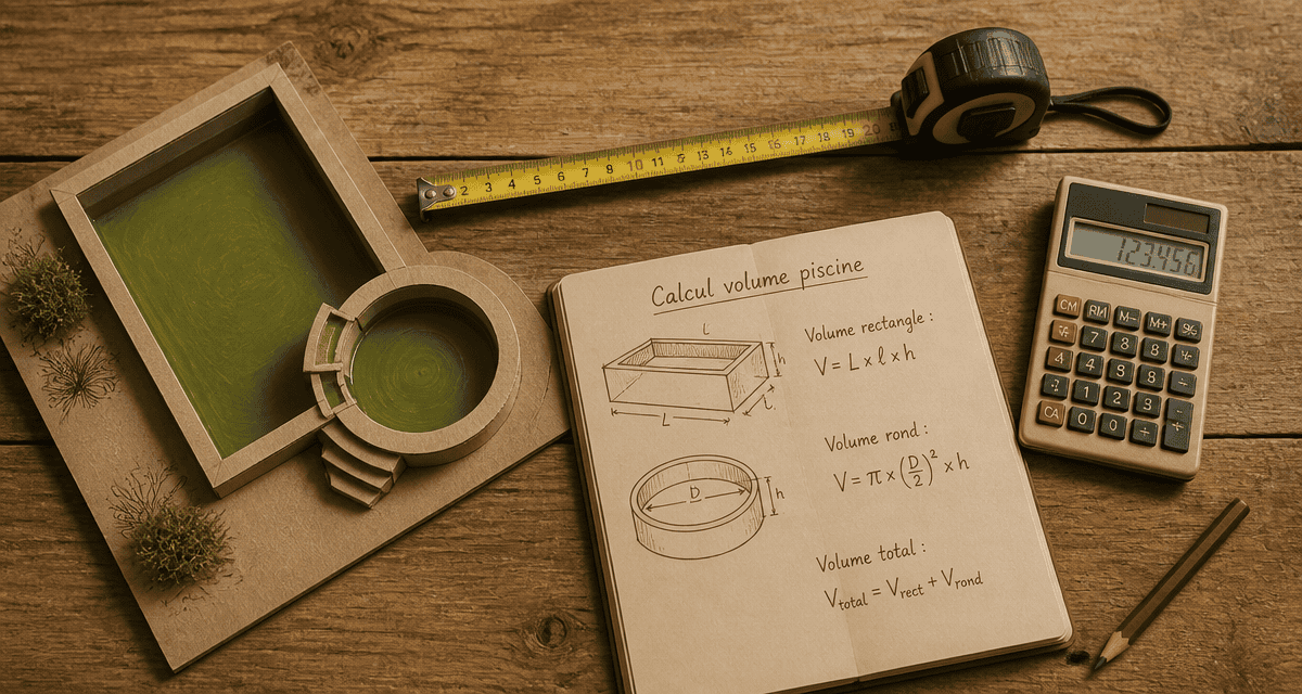 calcul m3 piscine outils maquette carnet