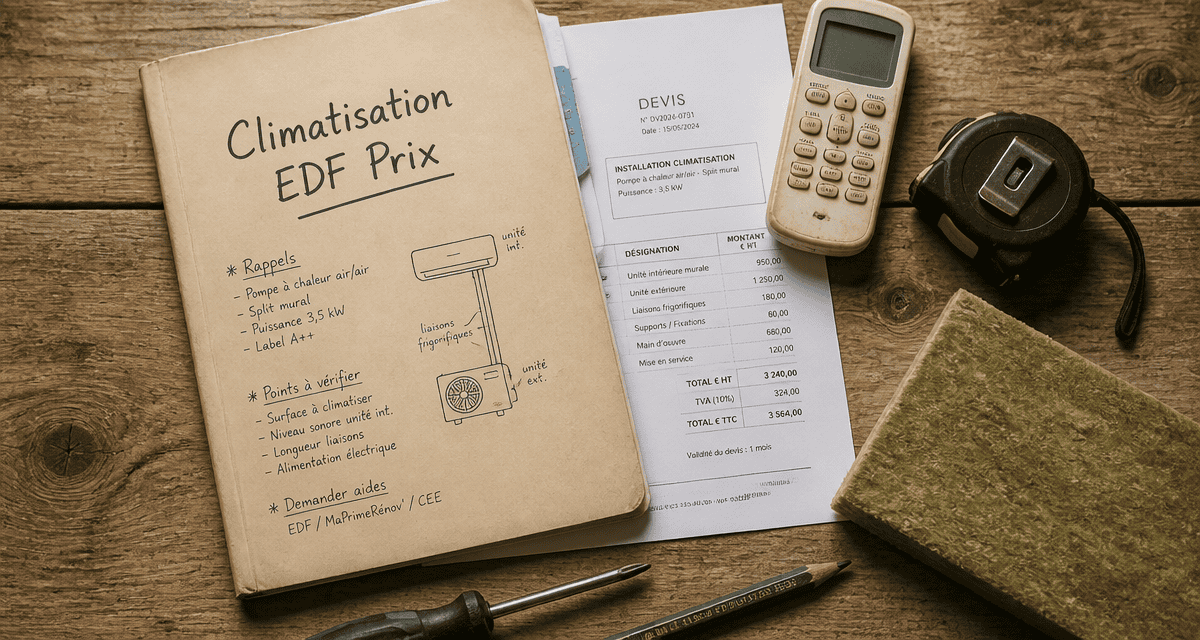 climatisation edf prix devis outils