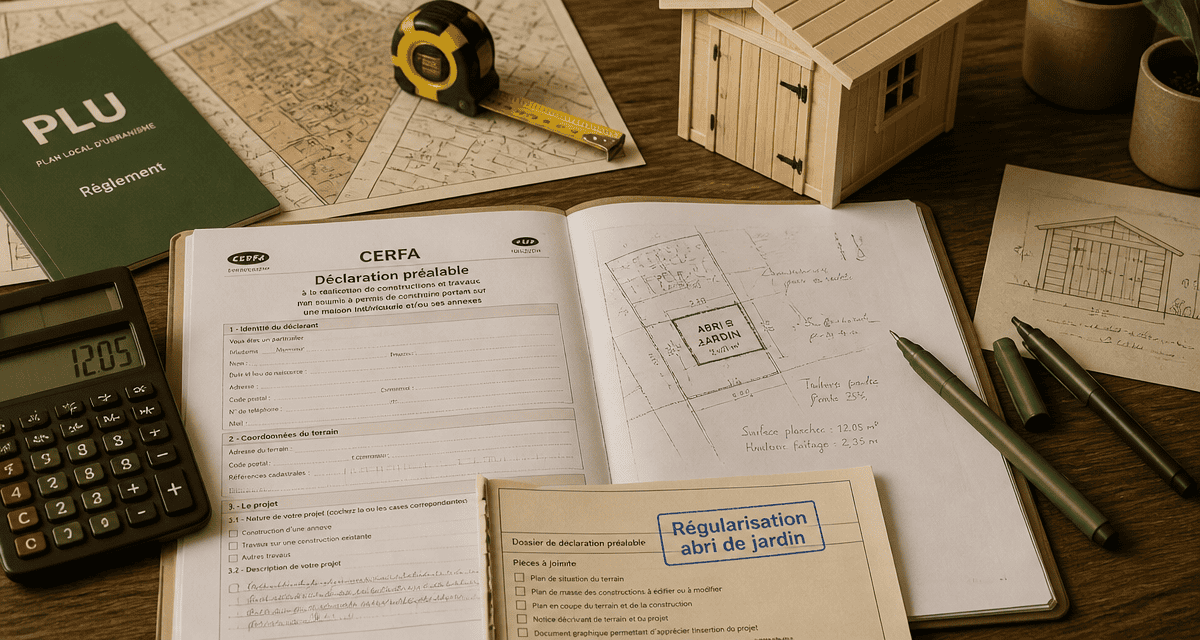 comment déclarer un abri de jardin déjà construit sur bureau avec plans et dossier