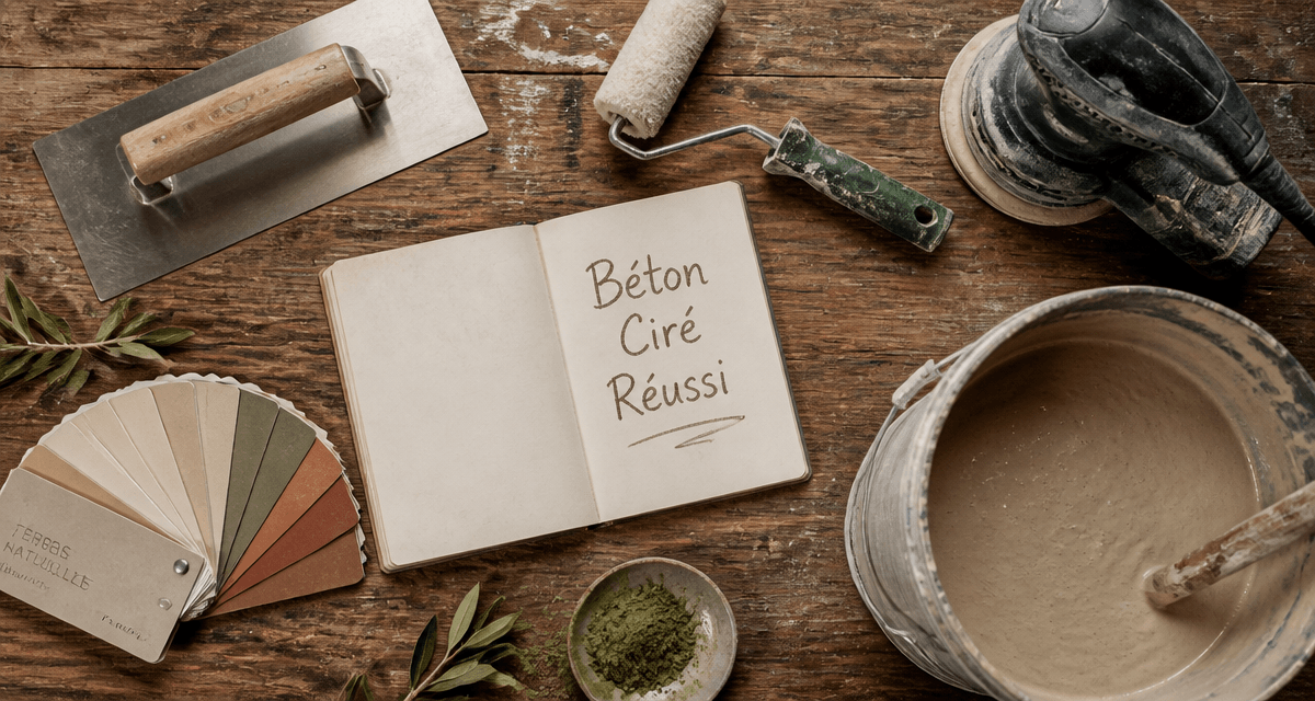 comment faire un beton cire outils sur plan de travail