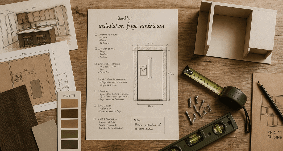 comment intégrer un frigo américain dans une cuisine, checklist installation