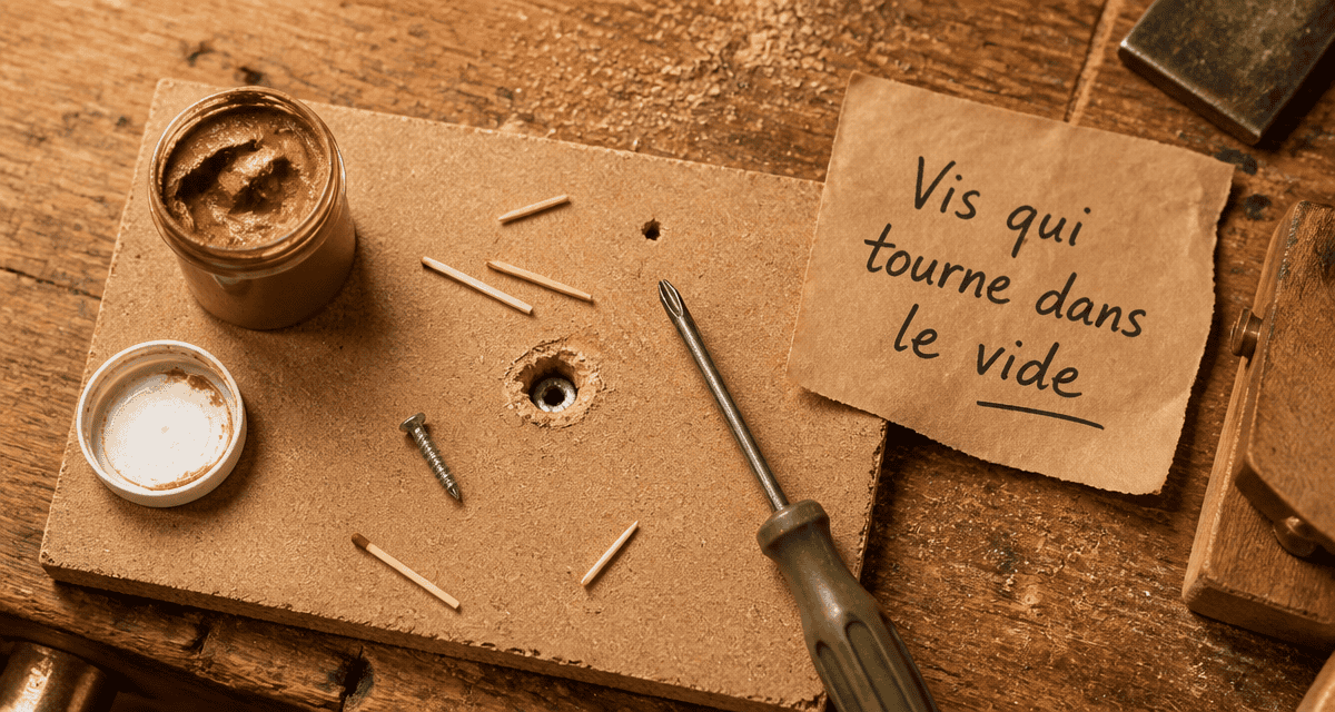 comment serrer une vis qui tourne dans le vide bois sur planche
