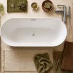 grande baignoire blanche 190 cm vue du dessus