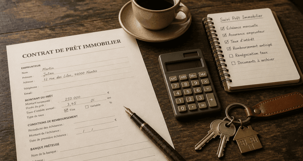 peut on consulter une banque après un courtier flat-lay bureau prêt immobilier