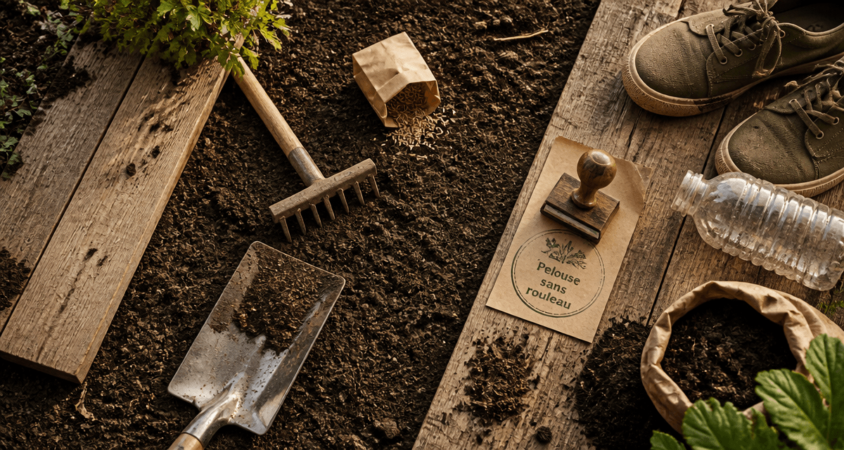 semer gazon sans rouleau outils jardin planche