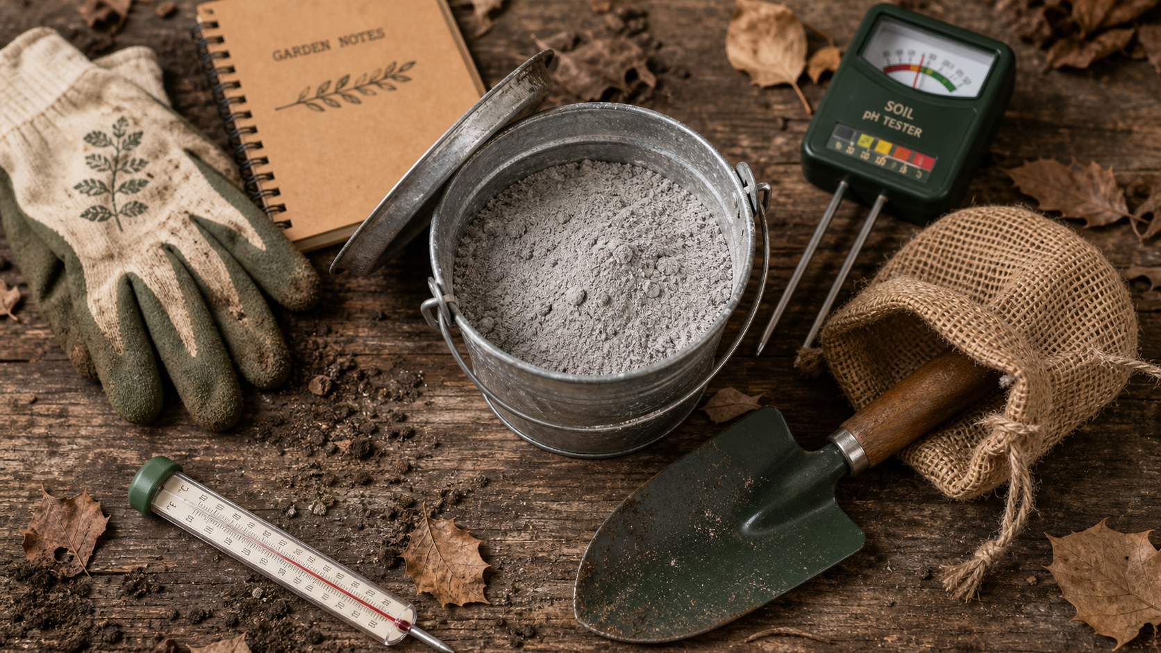 Cendres jardin dans un seau, dosage précis au jardin