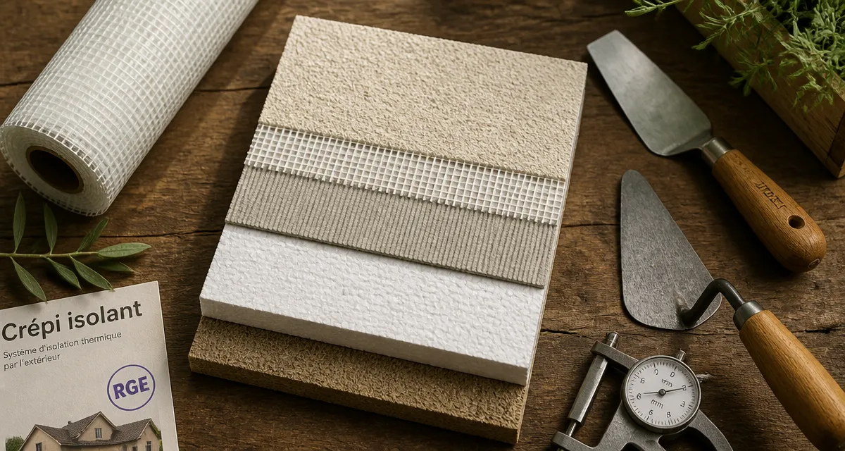 Crepi isolant pour isolation de façade : structure multicouche