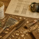 decaper facade peinture outils anciens sur etabli