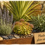 Plantes plein soleil sans arrosage : lavande et sedum en massif