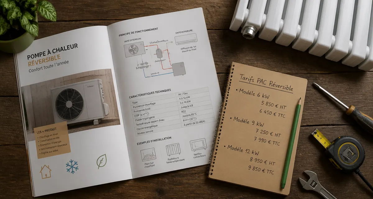 pompe à chaleur clim réversible prix carnet outils