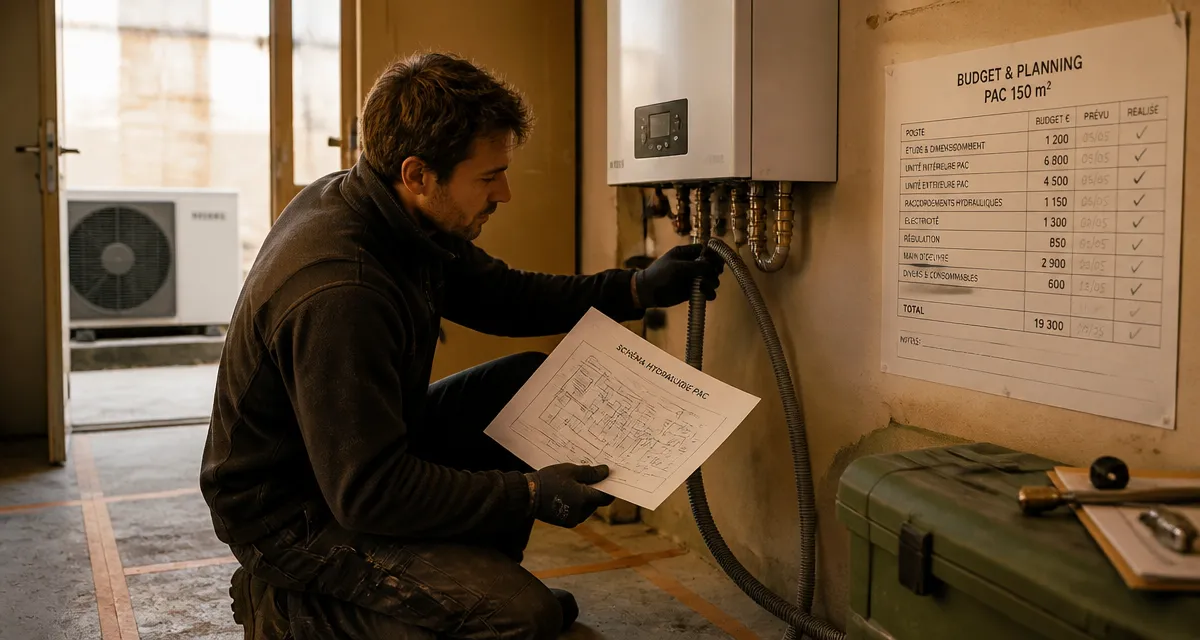Prix pompe à chaleur maison 150m2, installateur vérifie une PAC en rénovation